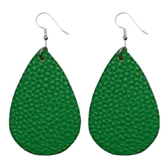 4/$15 Women’s Green Faux Leather Earrings - Picture 2 of 5